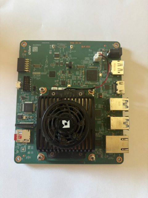 The first Vexon-1 prototype on the AMD Kria KV260 (spring 2026). Since August the NPU also runs on a larger Zynq UltraScale+ (ZU15EG) — with up to three tiles in parallel.