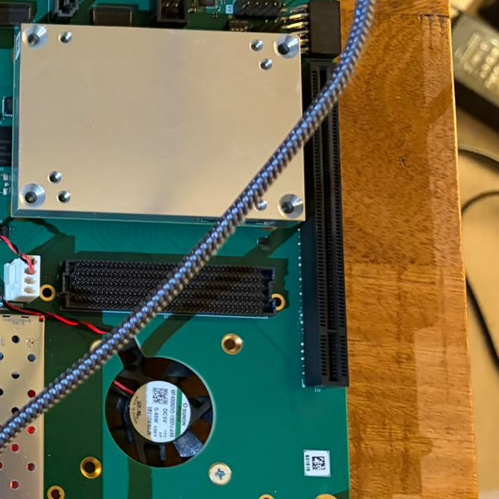 Heatsink and fan — the NPU runs stable under sustained load.